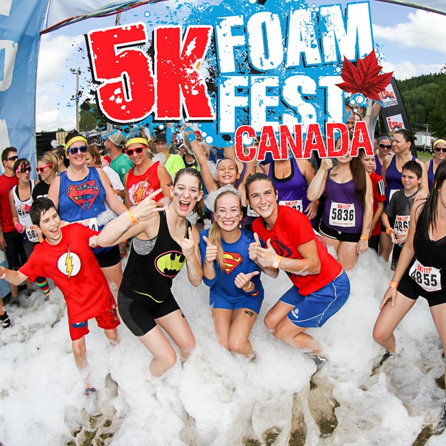 C'est confirmé! Un 5k Foam Fest Canada Fun Run se tiendra à Vallée du