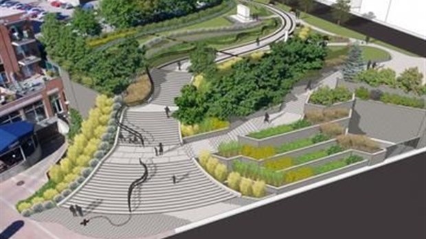 Réfection de la place du flambeau et escalier monumental : la Ville emprunte plus de 4 millions $