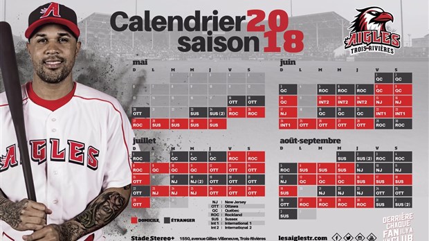 Dévoilement du calendrier 2018 des Aigles de Trois-Rivières