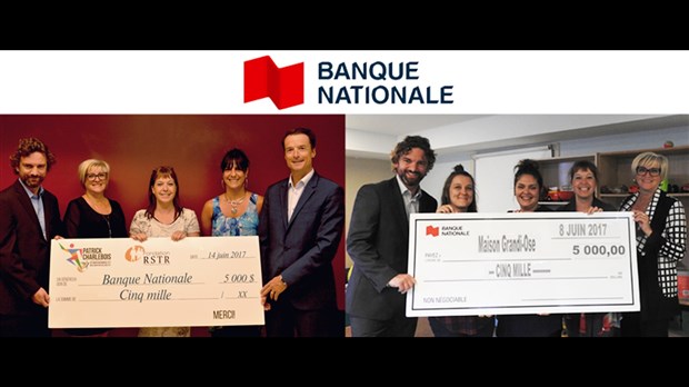 La Banque Nationale, Service aux entreprises, région Mauricie remet la somme de 10 000 $ à deux organismes de la région! 