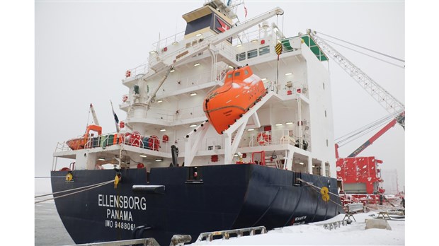 Le Ellensborg est le premier navire océanique à atteindre le Port de Trois-Rivières en 2019 