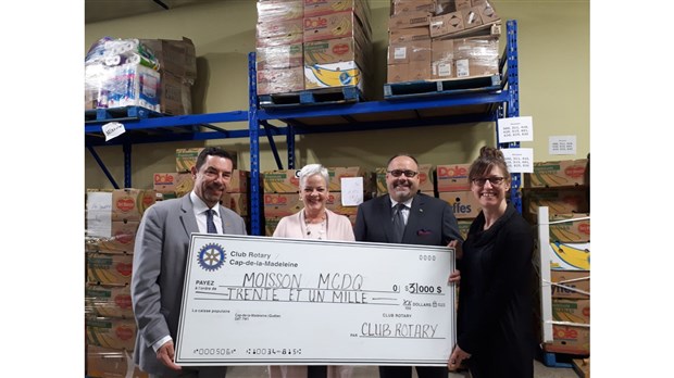 Le Club Rotary de Trois-Rivières remet 31 000 $ à Moisson Mauricie / Centre-du-Québec