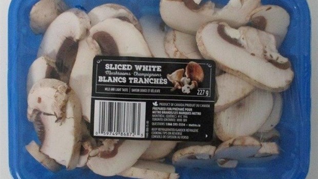 Rappel de champignons blancs tranchés vendus au Québec
