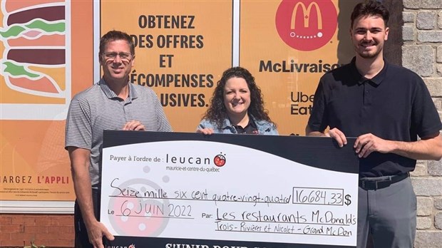 Le Grand McDon remet 16 685 $ à Leucan Mauricie-et-Centre-du-Québec
